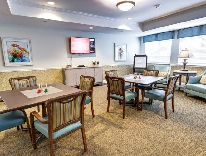 This is another lounge TV area inside Meadow Brook