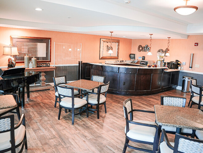 This is the bistro and bar inside Meadow Brook