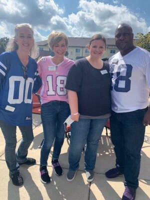 This is a photo of the Meadow Brook team tailgate party